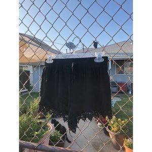 Black flowy shorts